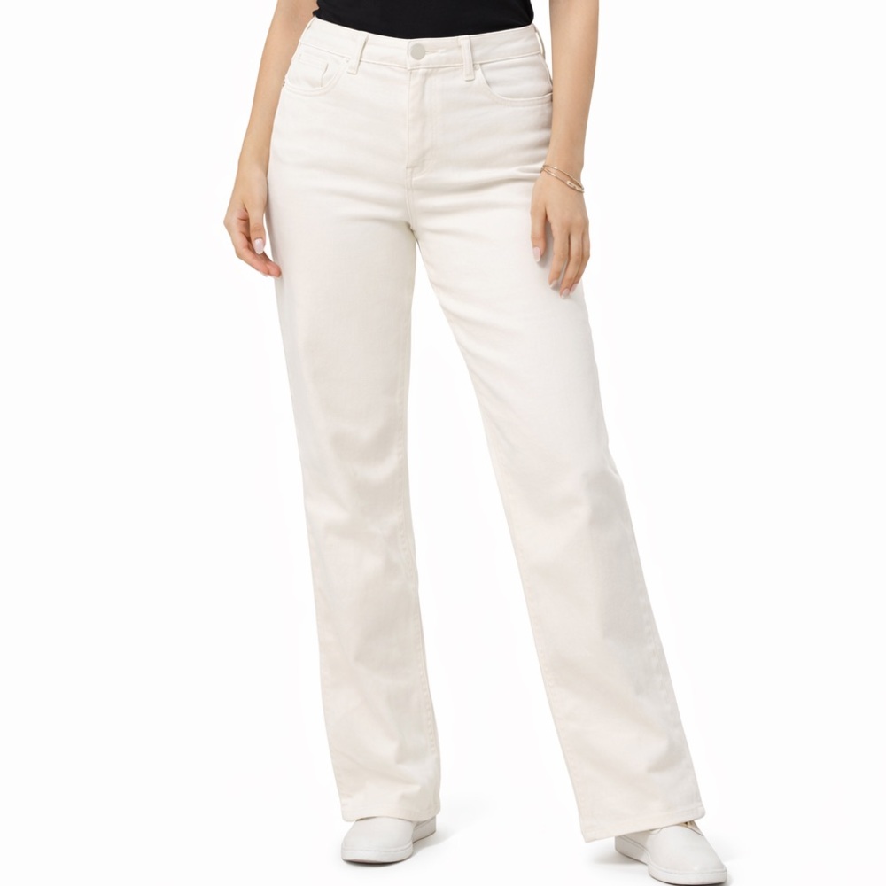 Shein White Ivory Denim Jeans Sz 8/10 Ladies Womens Casual Capsule Neutral EUC
